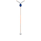 0,73 Carat Diamond Sapphire Y Necklace
