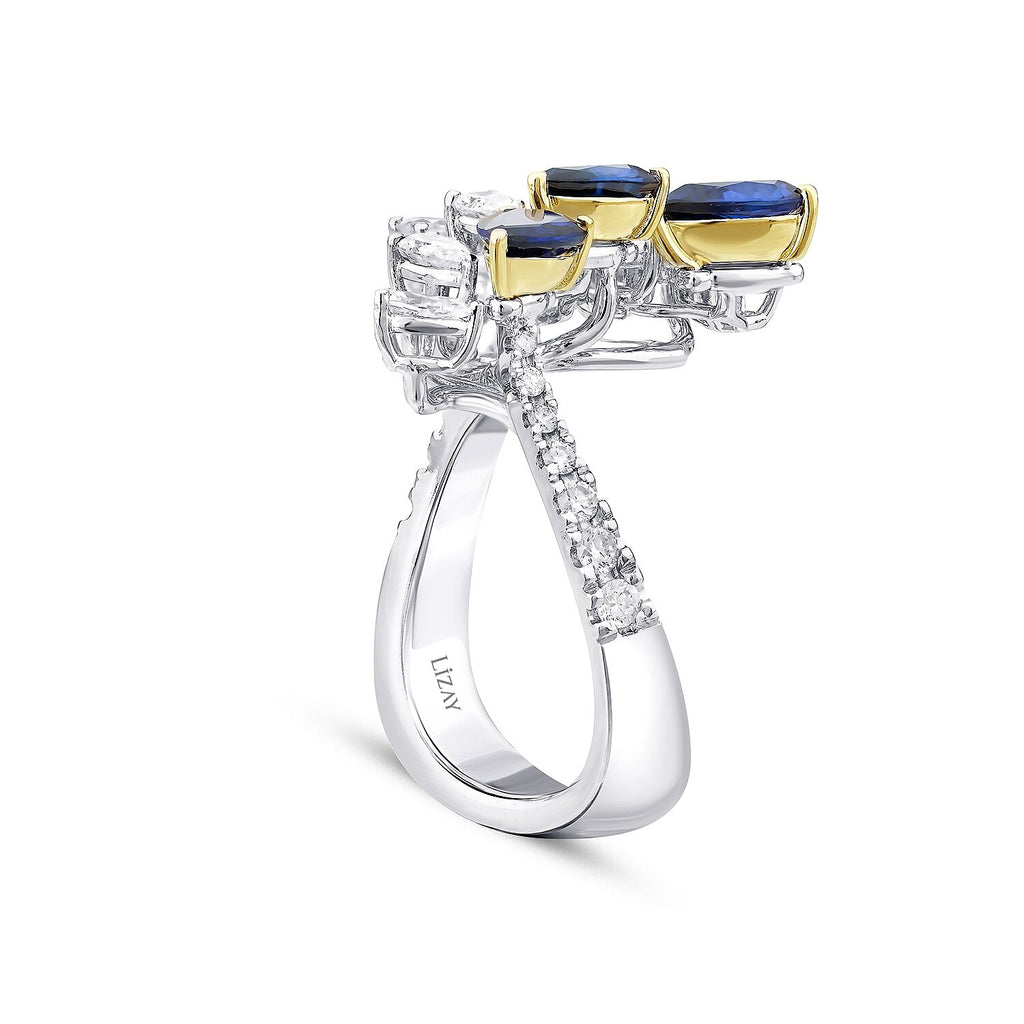3,26 Carat Diamond Sapphire Ring