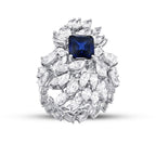 6,53 Carat Diamond Sapphire Ring