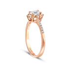 0,53 Carat Diamond Lotus Oval Solitaire Engagement Ring