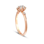 0,28 Carat Diamond Pear Lotus Solitaire Engagement Ring