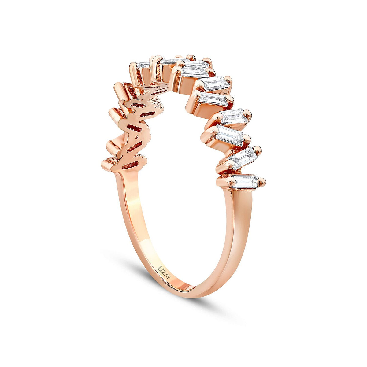0,32 Carat Diamond Baguette Half-Eternity Ring