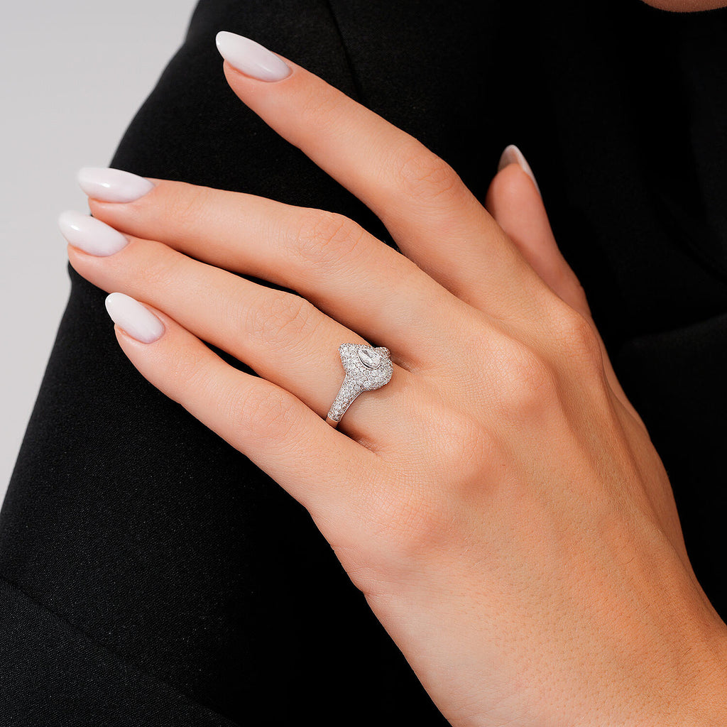 1,07 Carat Diamond Pear Ring