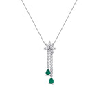 0,98 Carat Diamond Emerald Necklace
