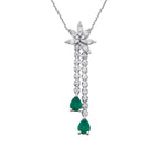 0,98 Carat Diamond Emerald Necklace