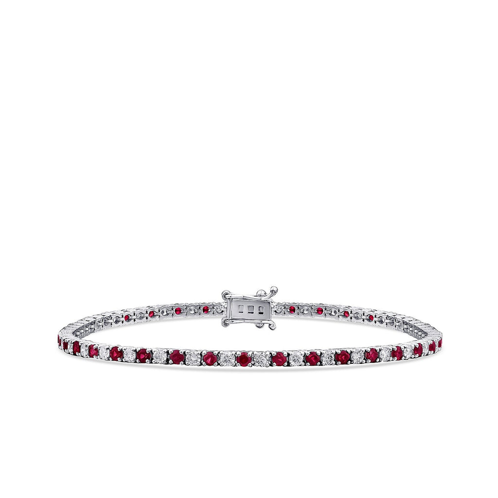 3,70 Carat Diamond Ruby Bracelet
