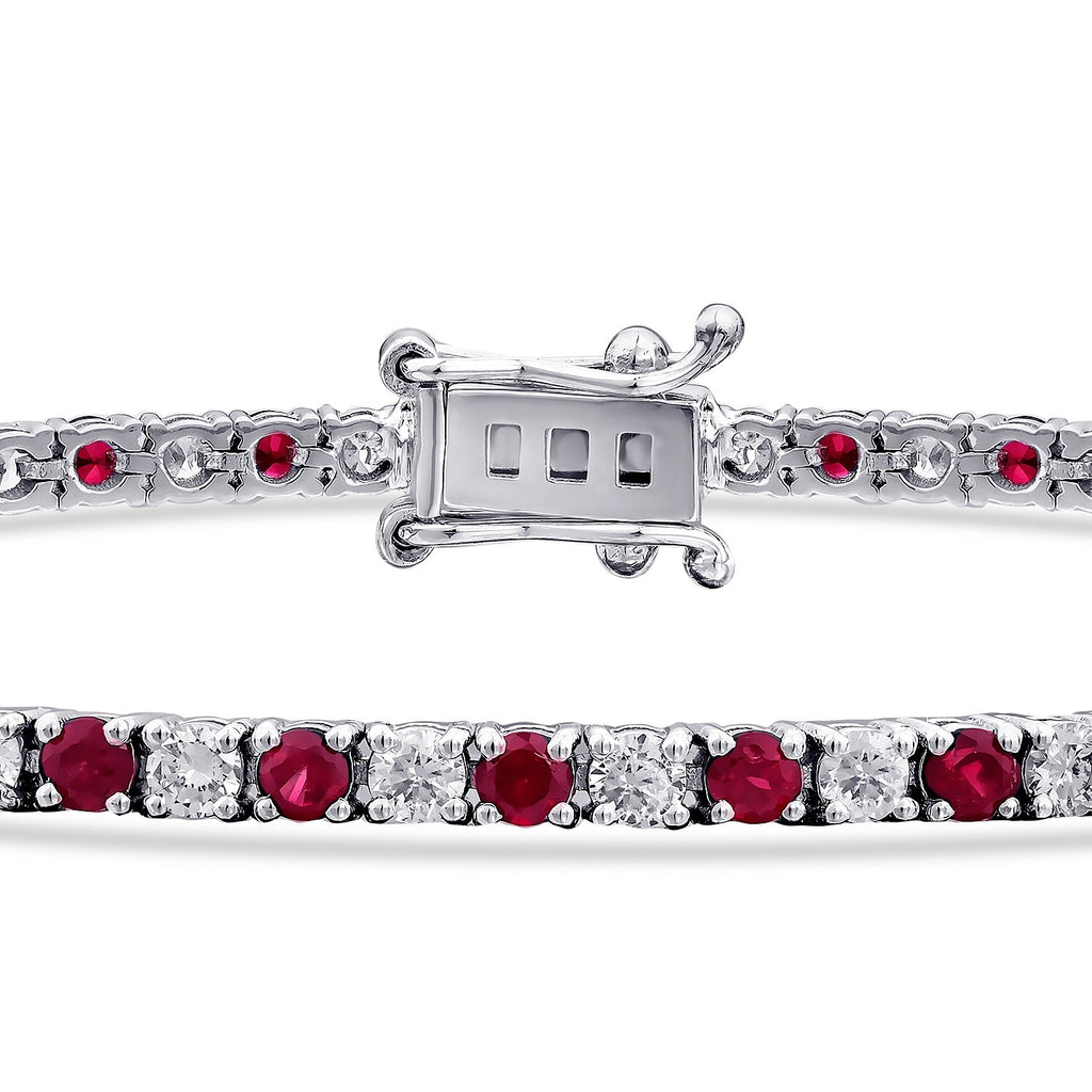 3,70 Carat Diamond Ruby Bracelet