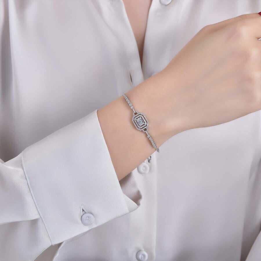 0,45 Carat Diamond Baguette Bangle