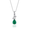0,74 Carat Diamond Emerald Necklace