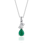 0,74 Carat Diamond Emerald Necklace