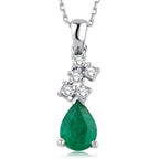 0,74 Carat Diamond Emerald Necklace
