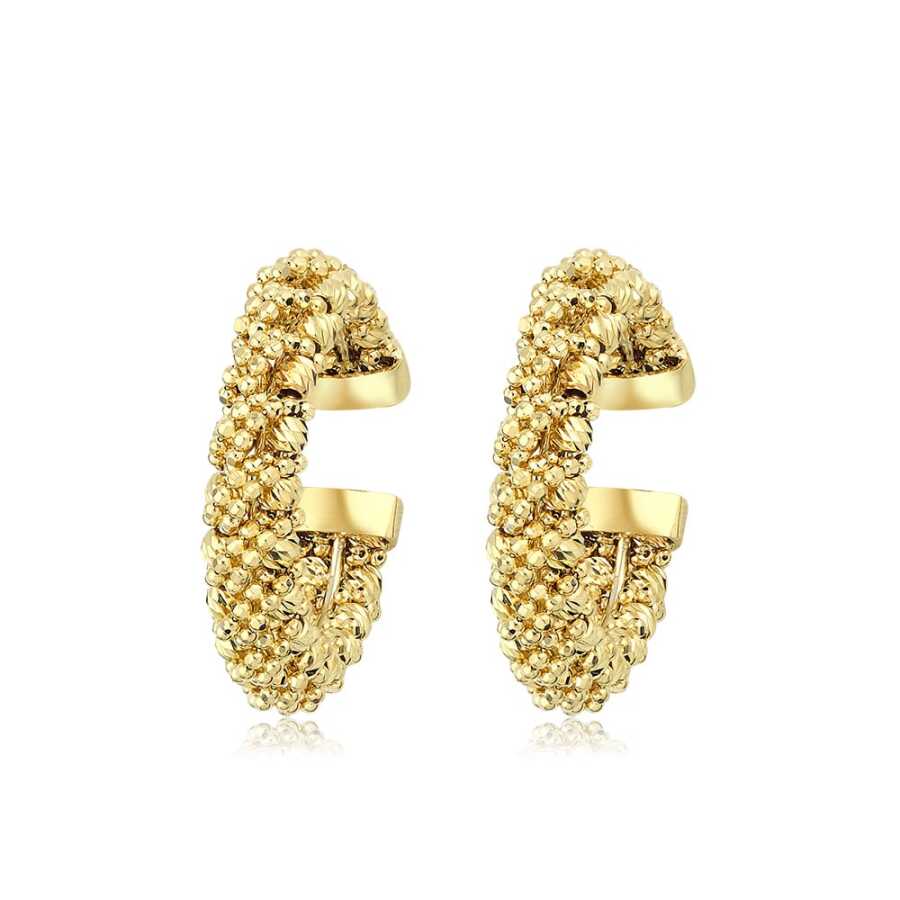 Gold Doric Huggies Chain Doric Earrings