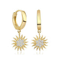 Gold Sun Hoop Earring