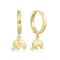 Gold Elephant Hoop Earring