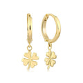 Gold Clover Hoop Earring