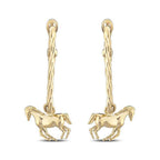 Gold Horse Huggies Earrings