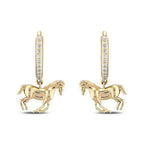 Gold Stone Horse Earrings