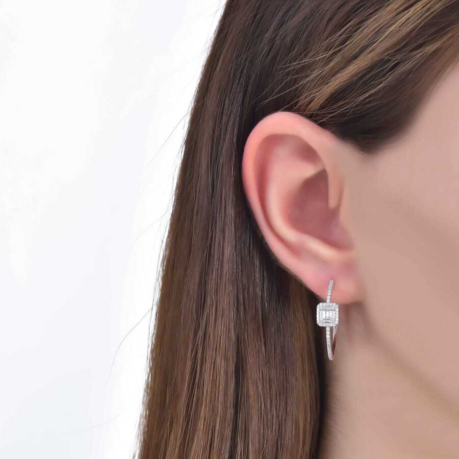 0,46 Carat Diamond Hoop Earrings