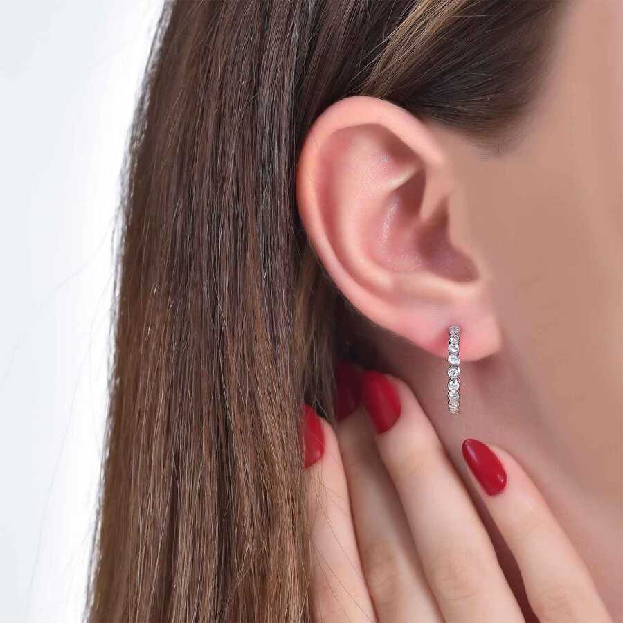 0,43 Carat Diamond Hoop Earrings