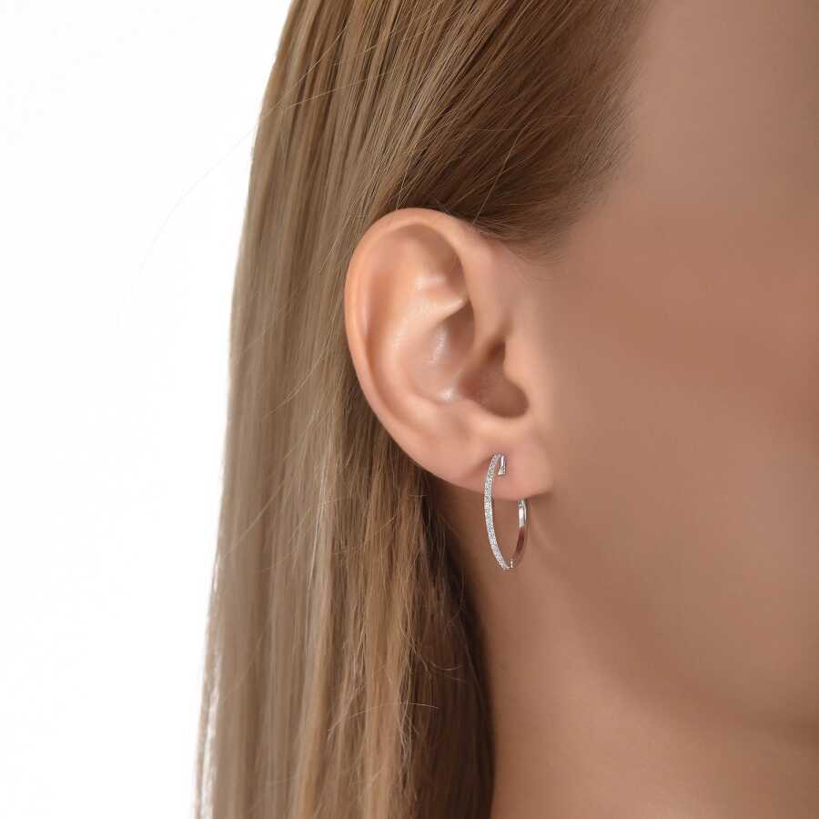 0,30 Carat Diamond Hoop Earrings