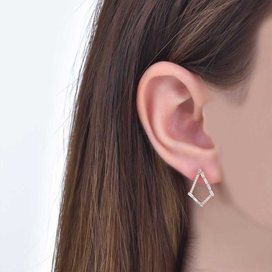 0,41 Carat Diamond Baguette Earrings