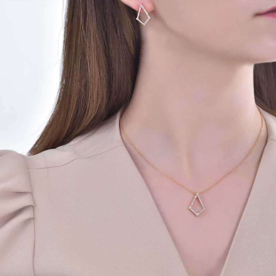 0,34 Carat Diamond Baguette Necklace