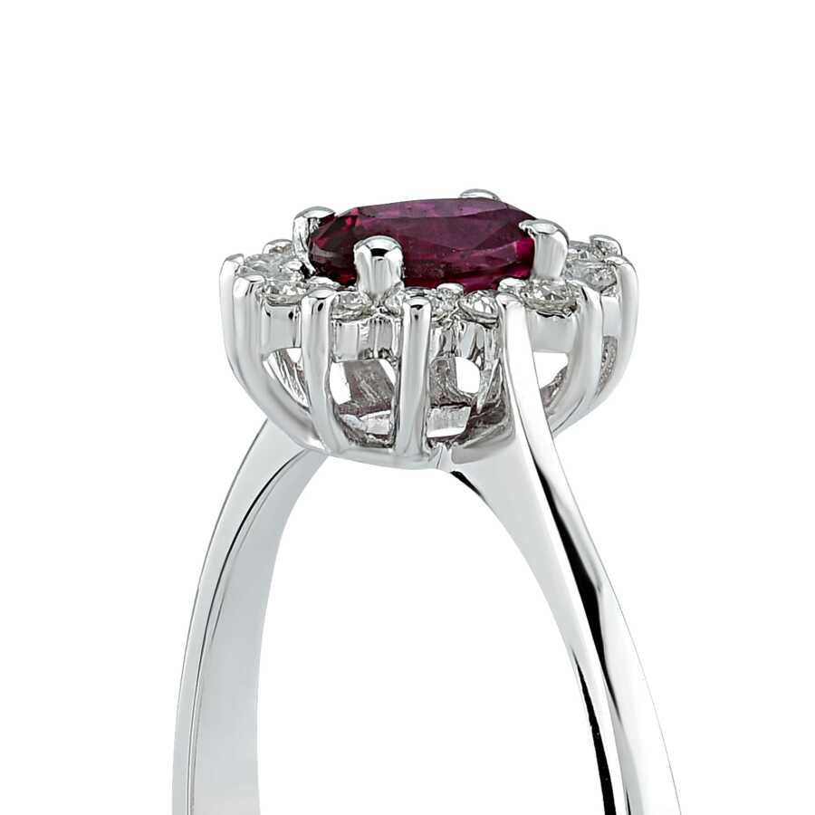 0,43 Carat Diamond Ruby Ring