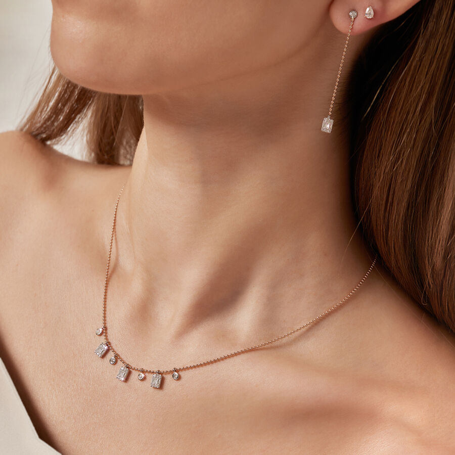 0,46 Carat Diamond Baguette Necklace