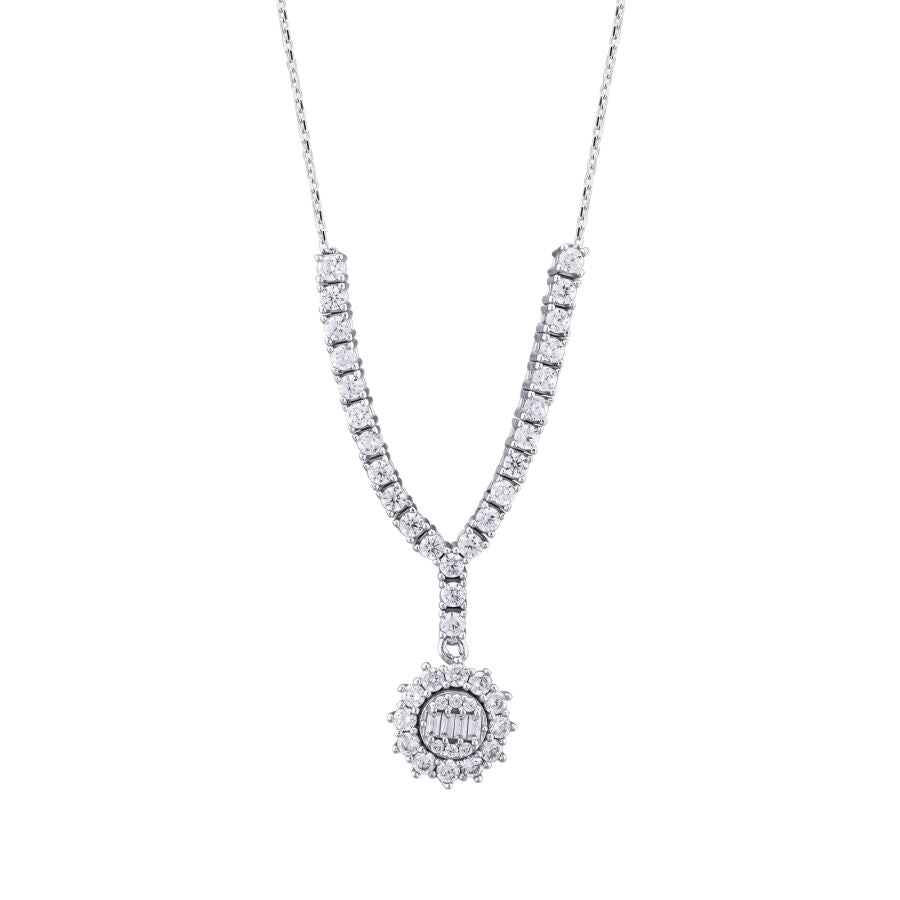 Gold Tennis Baguette Necklace