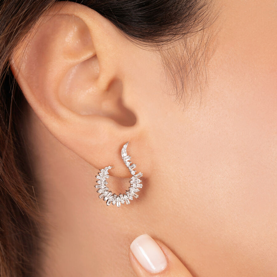 0.88 Carat Diamond Baguette Earrings