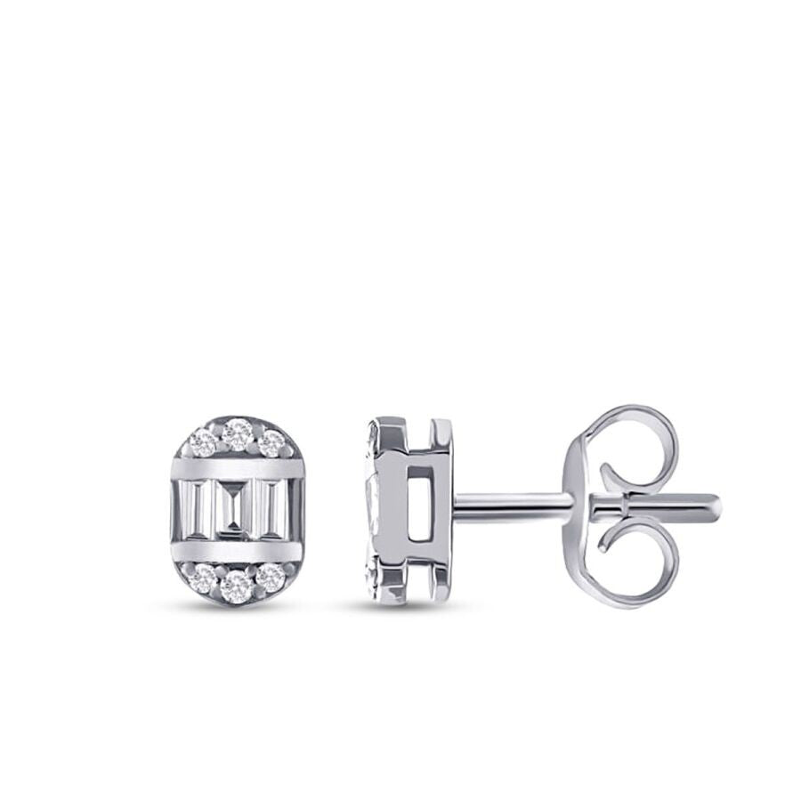 0.14 Carat Diamond Baguette Earrings