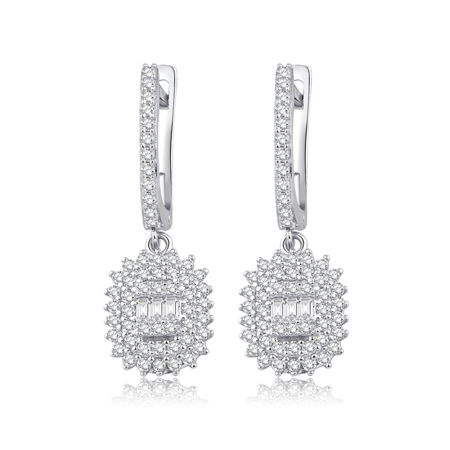Gold Drop Baguette Earrings