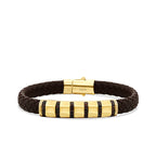 Gold Black Stone Detailed Men's Bracelet