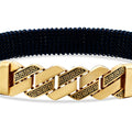 Gold Meander Pattern Navy Blue Men's Bracelet