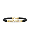 Gold Men's Chain Detailed Stone Bracelet