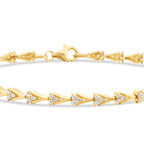 Gold Stone Geometric V-Shaped Bracelet