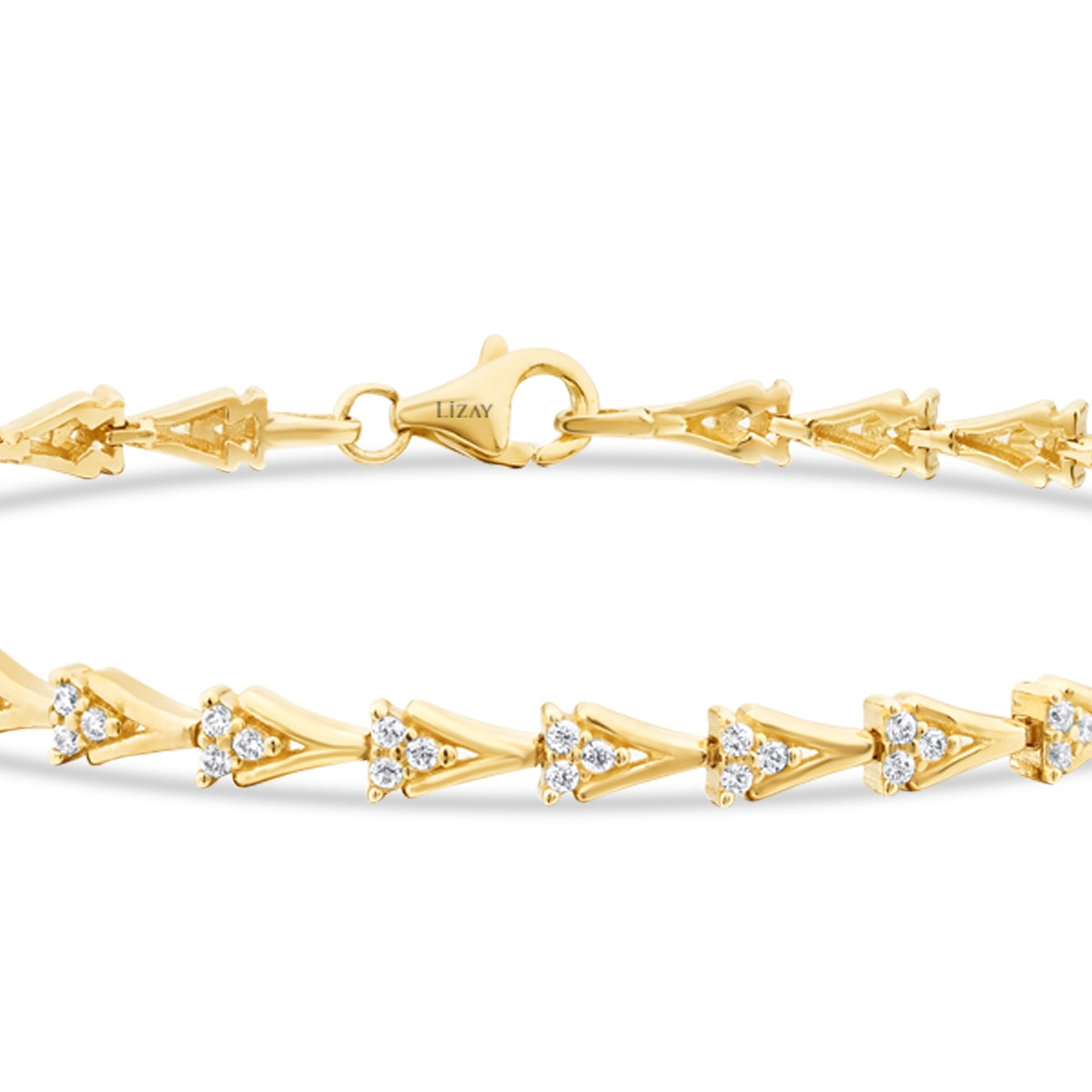 Gold Stone Geometric V-Shaped Bracelet