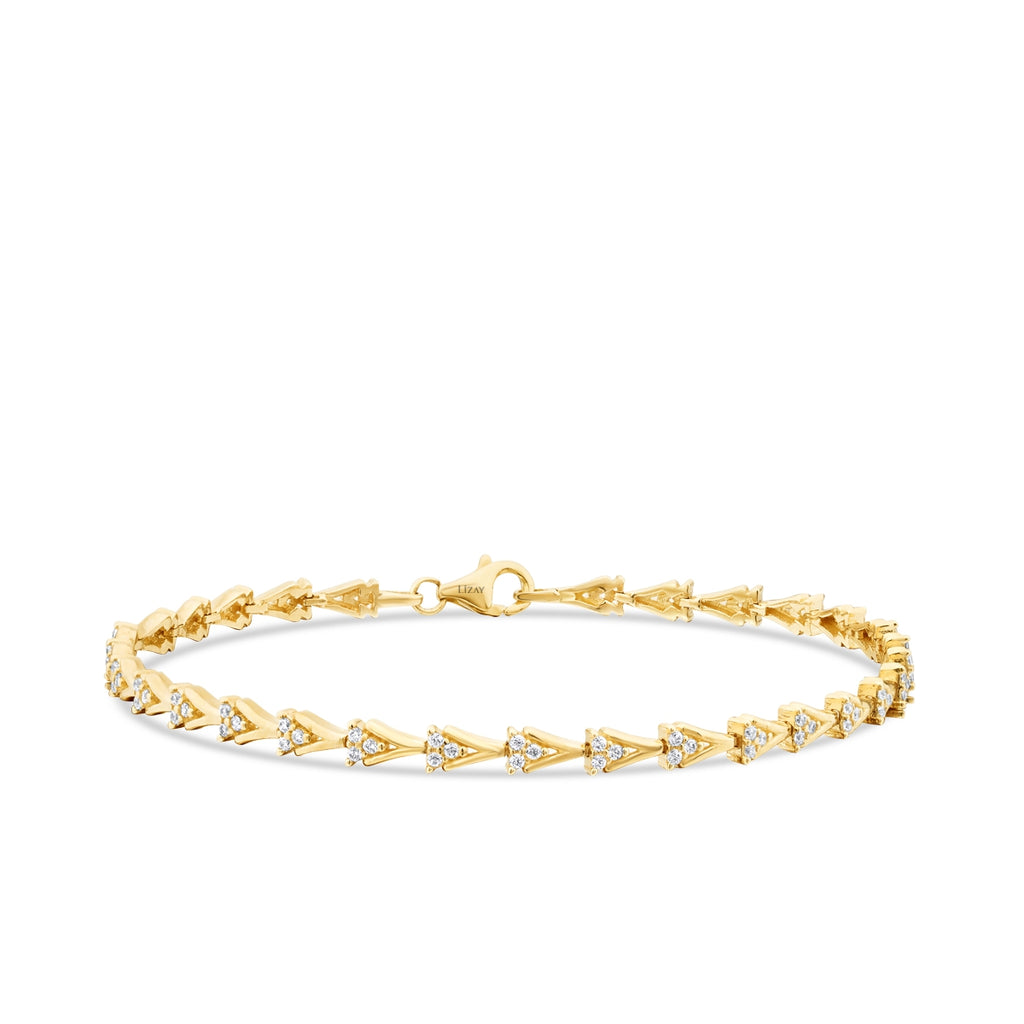 Gold Stone Geometric V-Shaped Bracelet