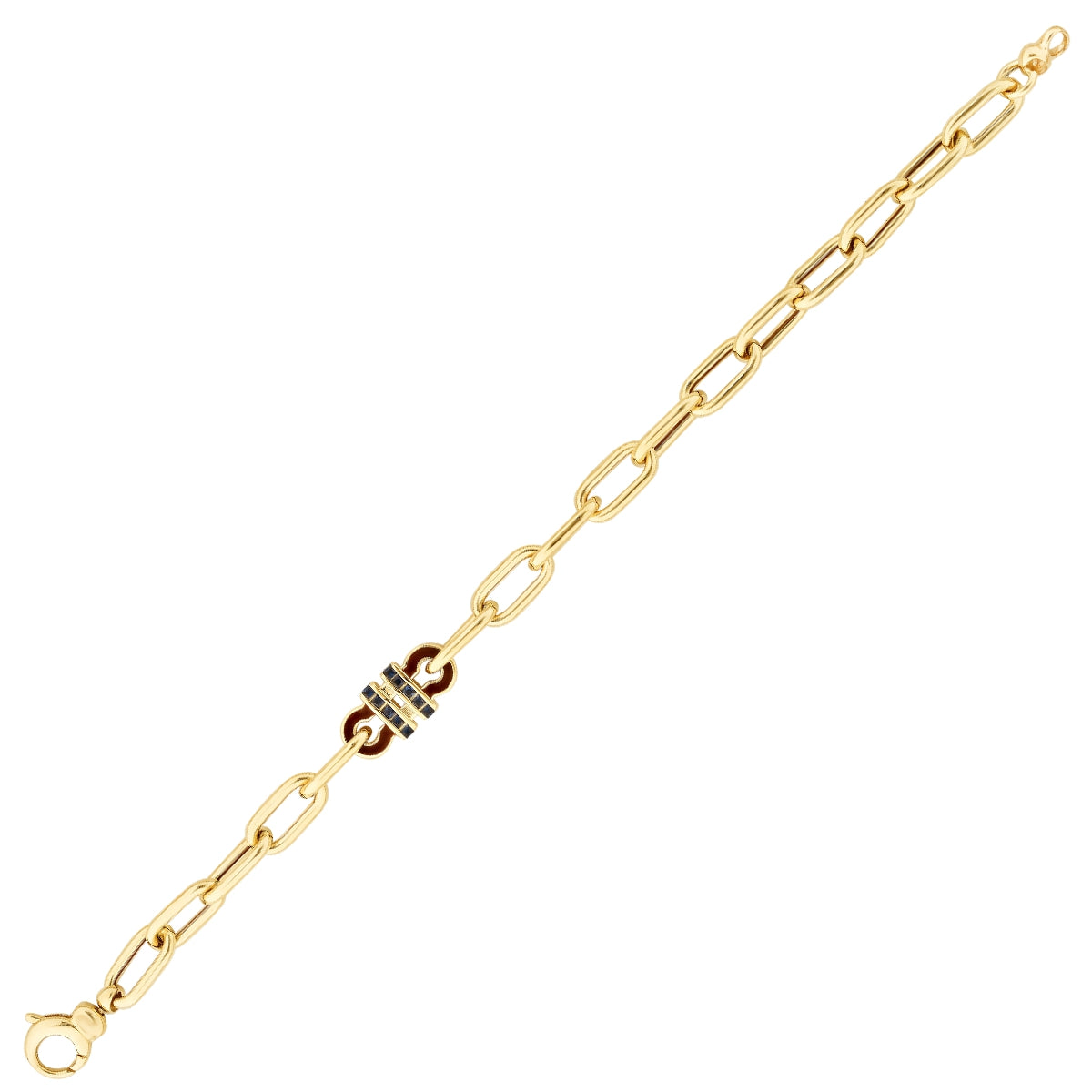 Gold Navy Stone Trend Chain Bracelet