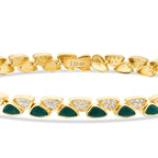 Gold Green Enamel Stone Bracelet