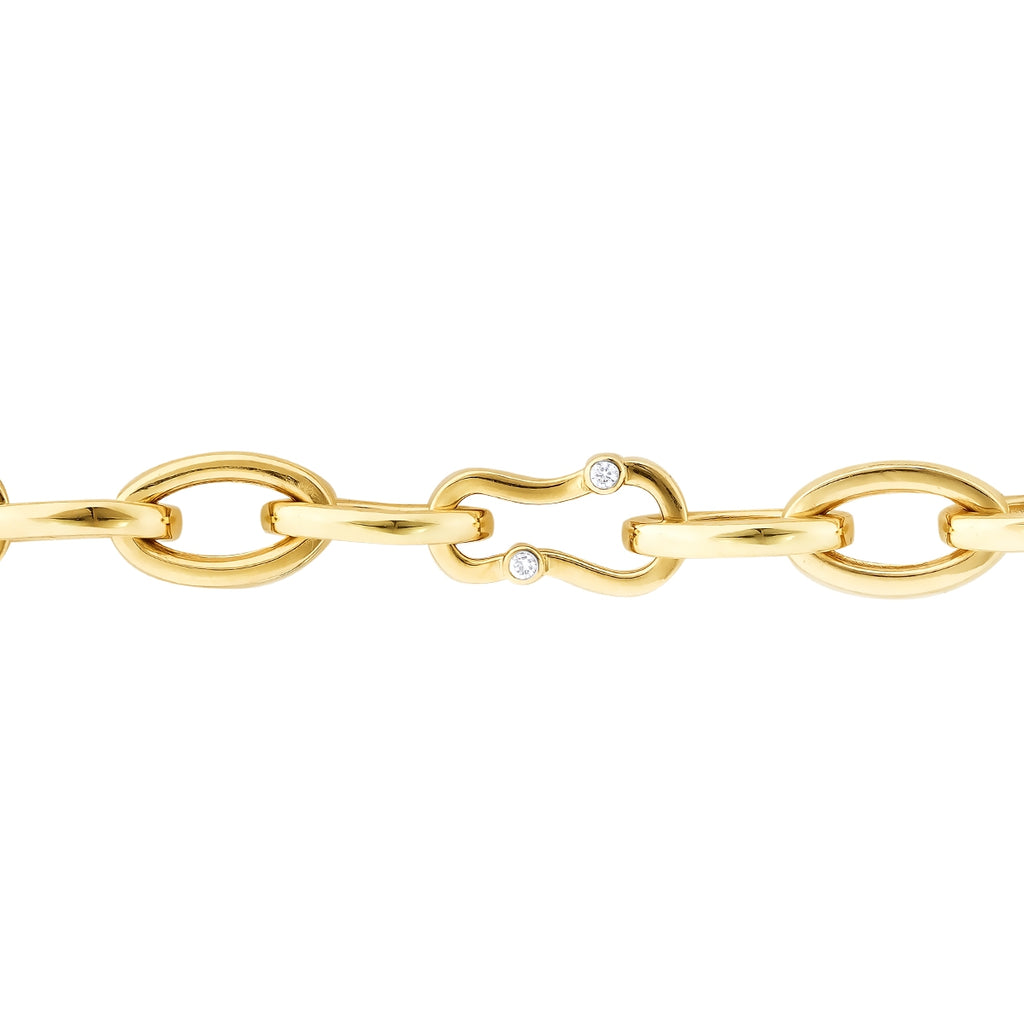 Gold Stone Detailed Chain Bracelet