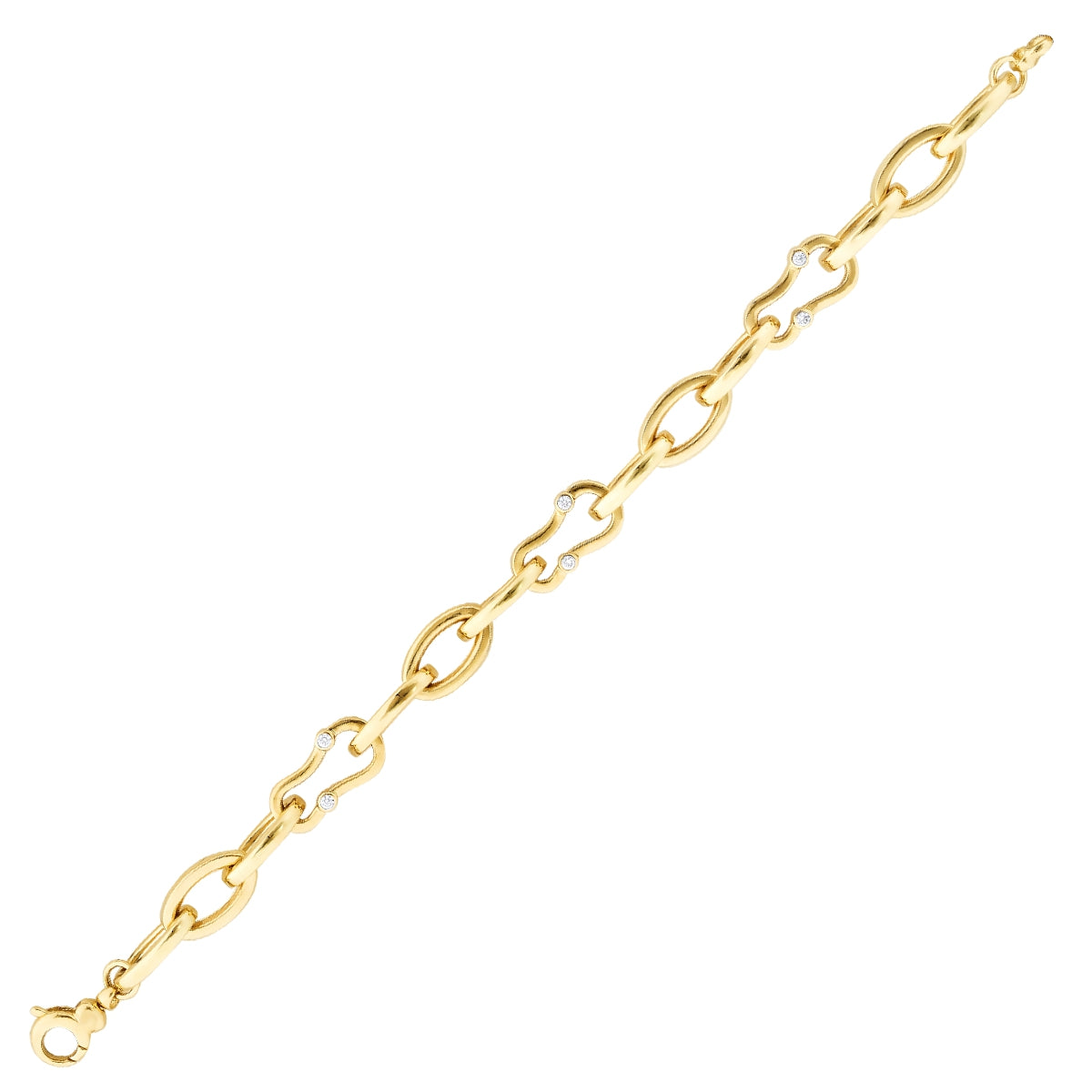 Gold Stone Detailed Chain Bracelet