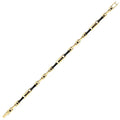 Gold Onxy Stone Detailed Men's Chain Bracelet