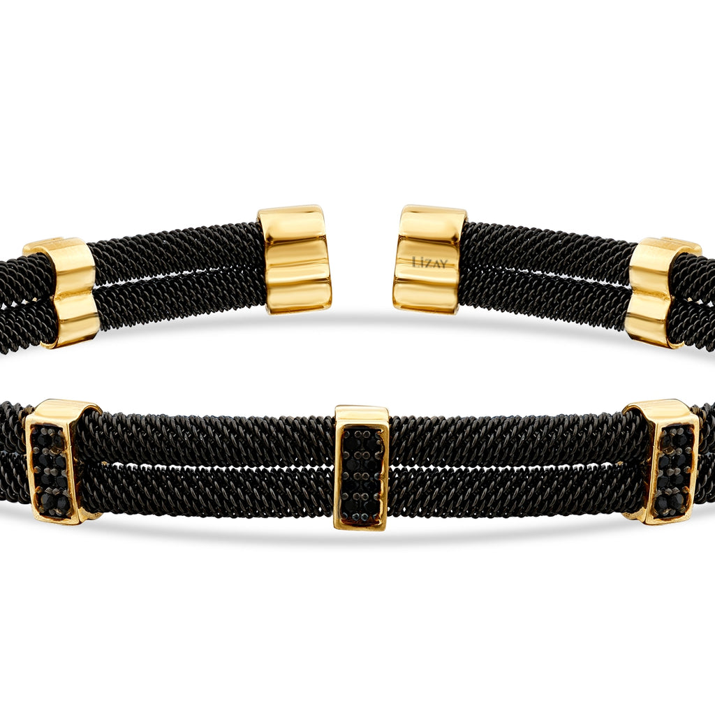 Gold Frame Detailed Men's Bracelet