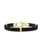 Gold Round Detailed Men's Bracelet