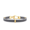 Gold Clasp Round Detailed Men's Bracelet