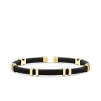 Gold Detailed Black Men's Bracelet
