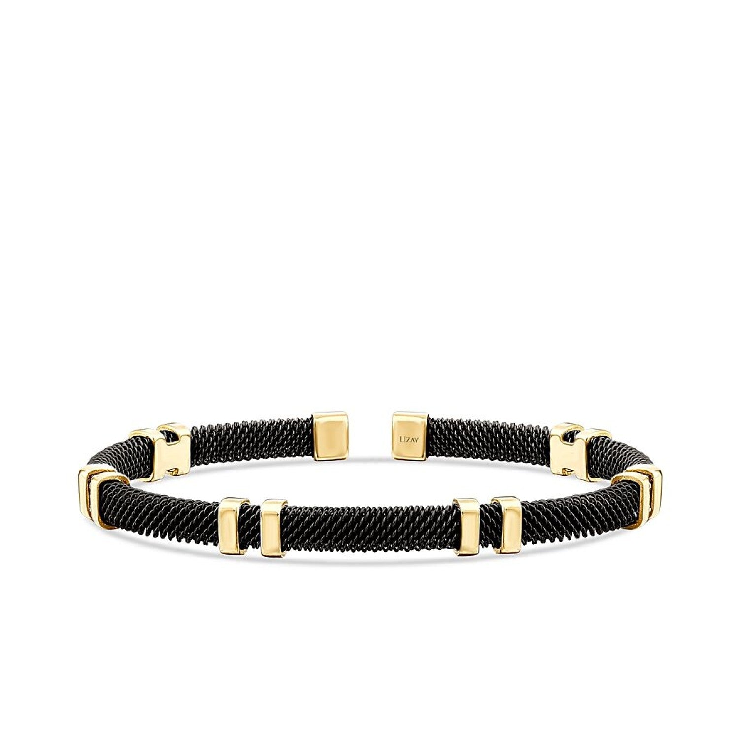 Gold Detailed Black Men's Bracelet