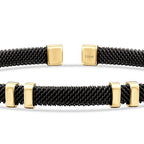 Gold Detailed Black Men's Bracelet