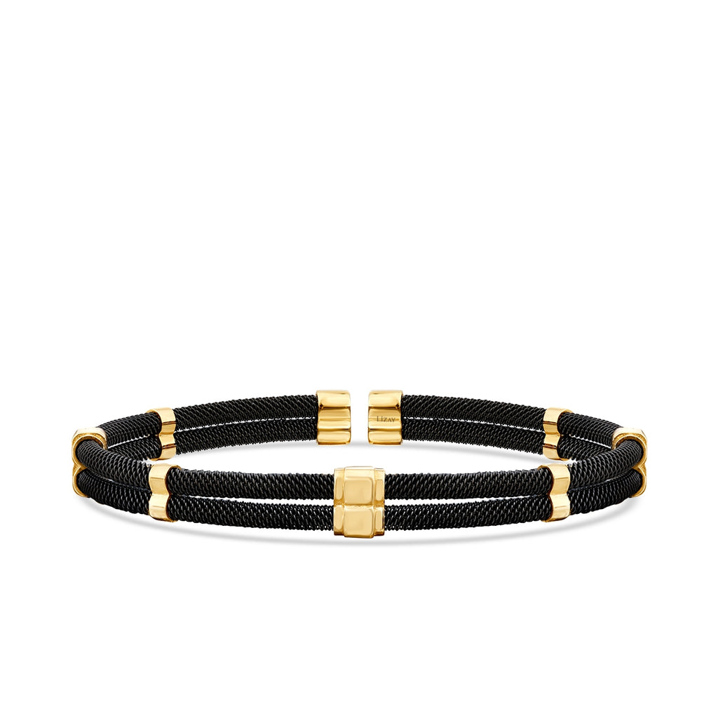 Gold Square Detailed Men's Bracelet